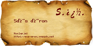 Sós Áron névjegykártya